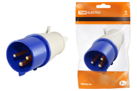 Вилка 013 2Р+РЕ 16А 220В IP44 TDM