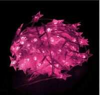 Гирлянда "Звездочки" 10 м , прозрачная нить,100 LED 8 режимов, 220 В розовый
