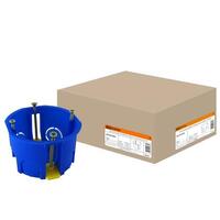 Уст. коробка СП D68X45MM, саморезы, пл. лапки, синяя, IP20, TDM