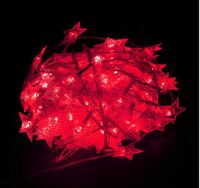 Гирлянда "Звездочки" 10 м , прозрачная нить,100 LED 8 режимов, 220 В красный