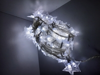 Гирлянда "Звездочки" 10 м , прозрачная нить,100 LED 8 режимов, 220 В белый