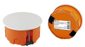 Распаянная коробка СП D80x40mm, крышка, пл. лапки, IP20, TDM - картинка 1
